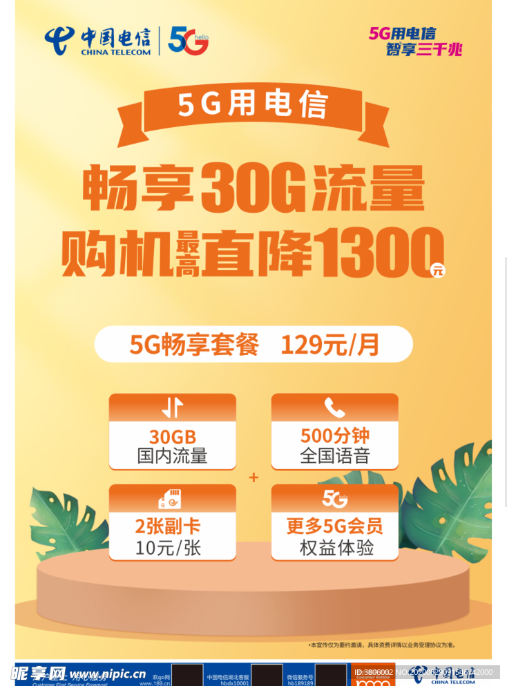 中国电信全家用5G30G流量