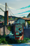 彩色动漫人物插画背景