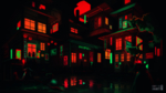 彩色建筑插画动漫背景