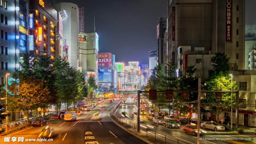 城市夜景街道灯光风景