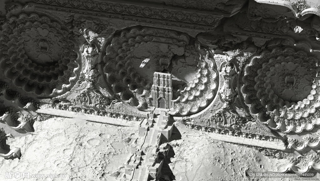 古代建筑风景石窟背景
