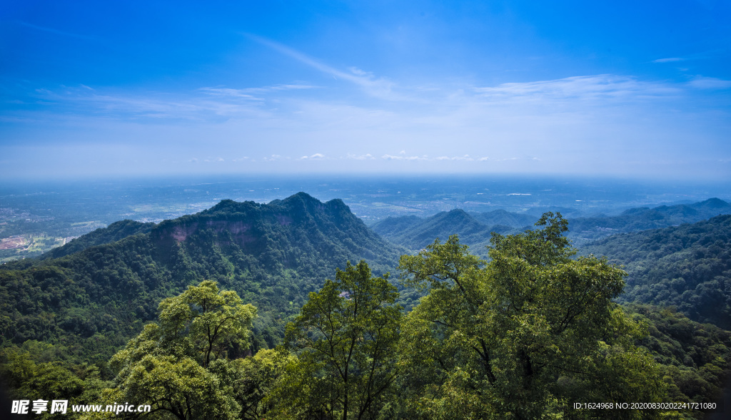 青城山 蓝天 白云 都江堰 青