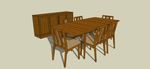 木质桌椅柜子skp模型