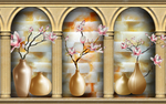 仿玉石罗马柱梅花