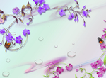 背景墙紫色红色花