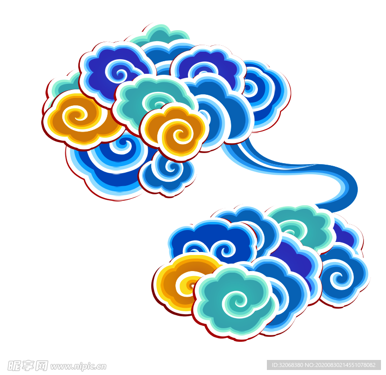 彩色祥云元素