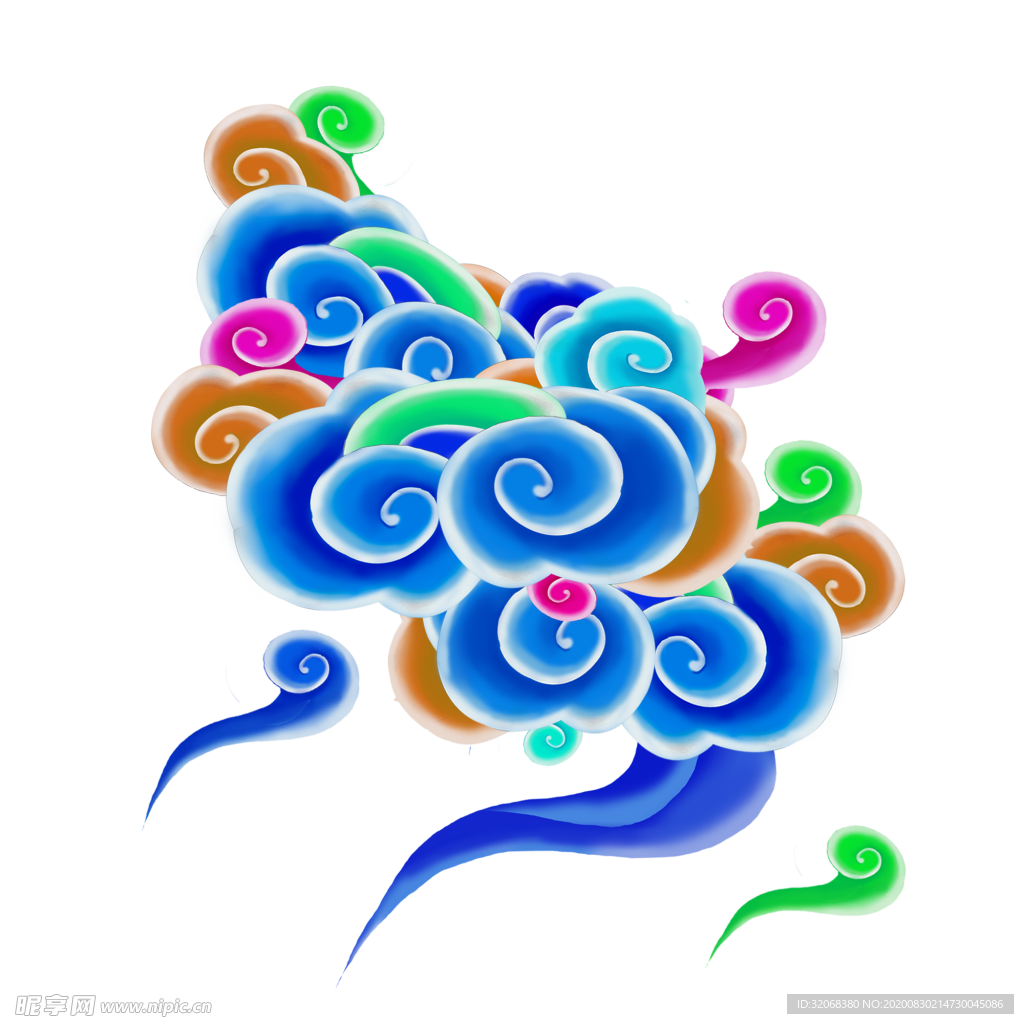 彩色祥云元素