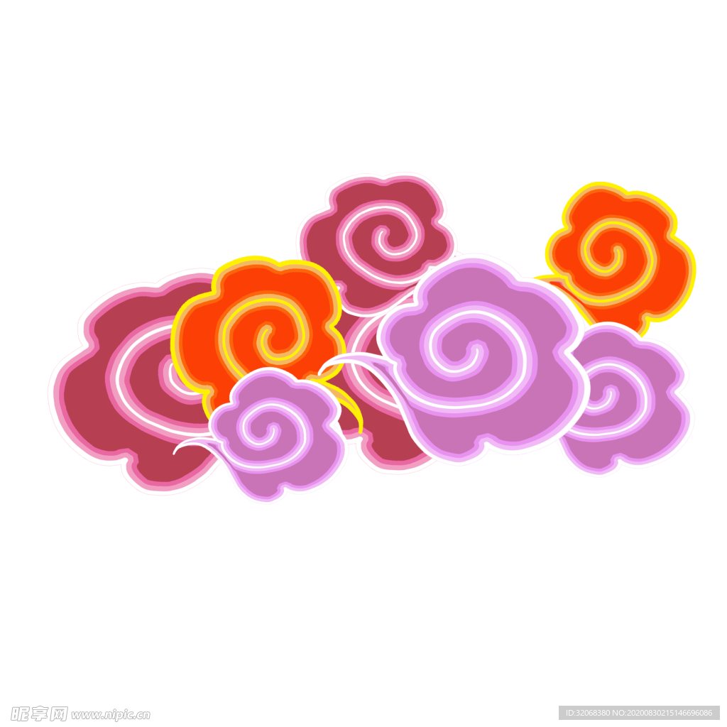 彩色祥云元素