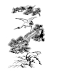 水墨中国风迎客松