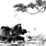 水墨中国风迎客松