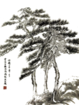 水墨中国风迎客松