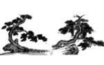 水墨中国风迎客松