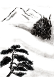 水墨中国风迎客松