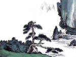 水墨中国风迎客松