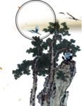 水墨中国风迎客松