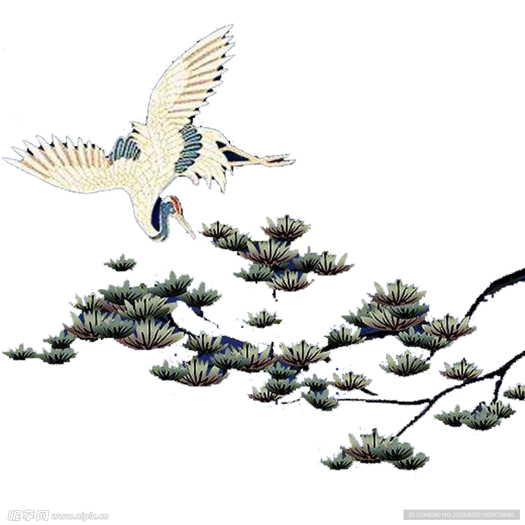 水墨中国风迎客松