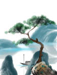 水墨中国风迎客松
