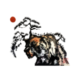 水墨中国风迎客松