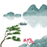 水墨中国风迎客松