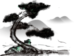 水墨中国风迎客松
