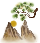水墨中国风迎客松