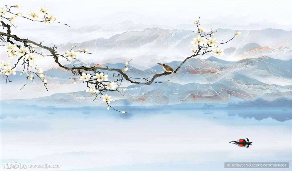 山水画背景墙