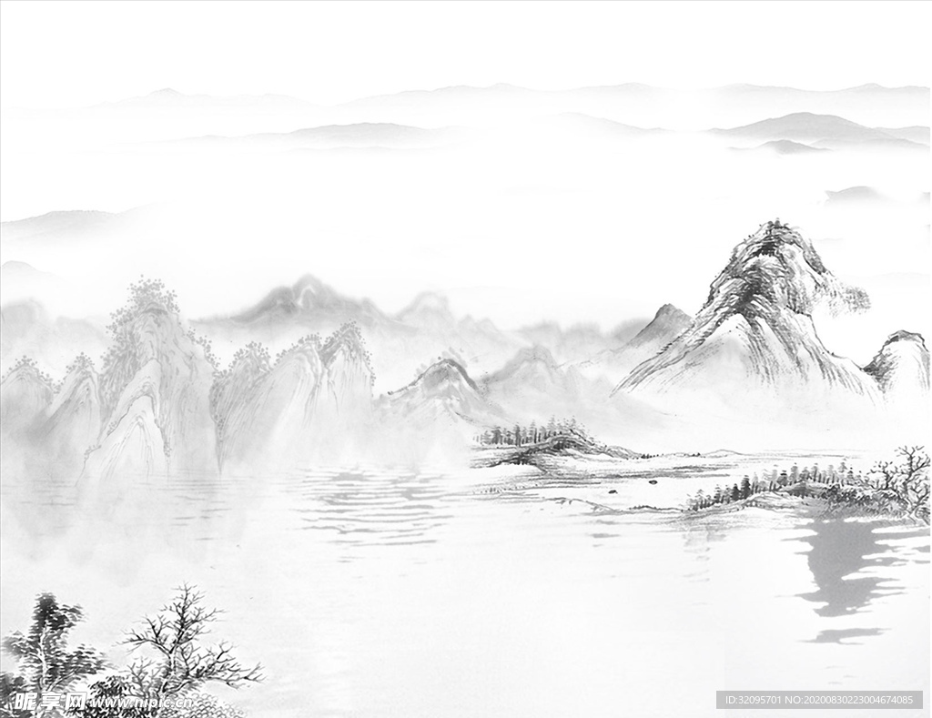 山水画 背景墙