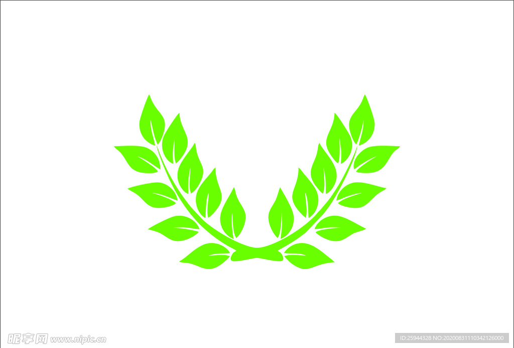 叶子logo 设计 字母标志