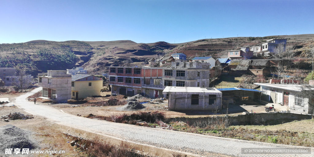 大山村庄风光图片