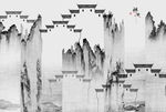 徽派建筑风格山水背景墙