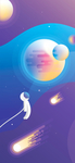 宇宙星空宇航员飞船插画图片