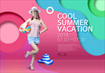 彩色人物促销海报