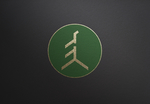 绿色背景园形标志