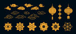 中国风 祥云 灯笼 花纹图片