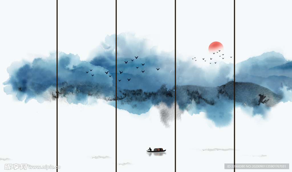 中国风新中式山水画