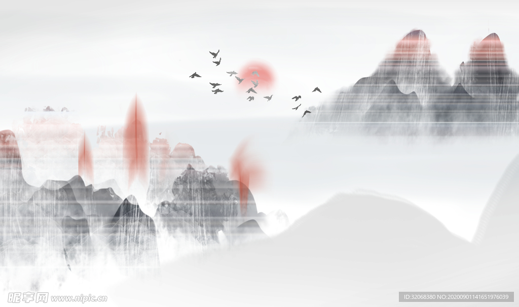 中国风新中式山水画