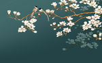 花鸟画 玉兰 背景墙