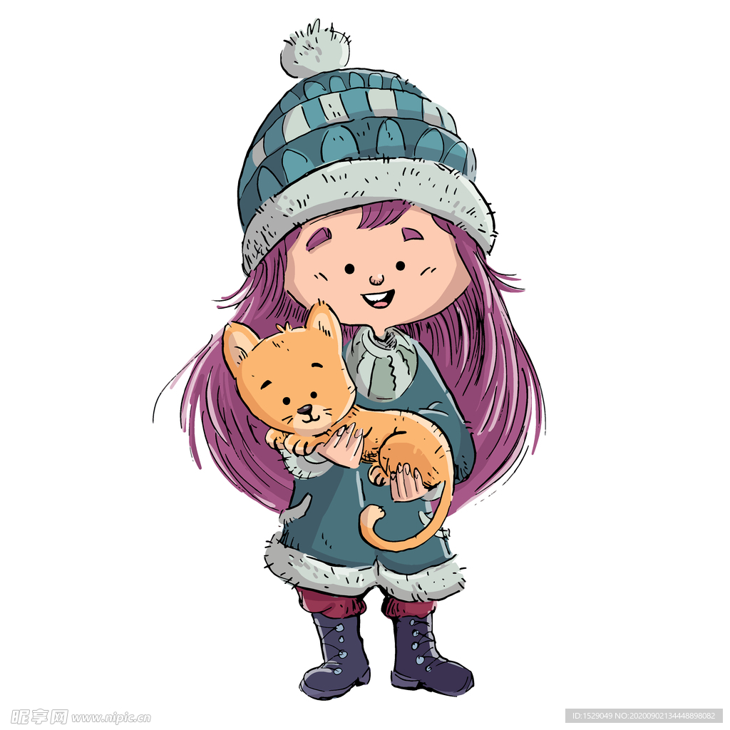 手绘女孩