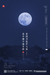 简约中秋佳节赏月海报