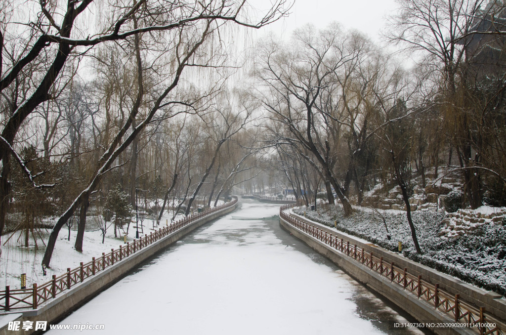 迎泽公园雪景