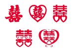 合体字 双喜 上