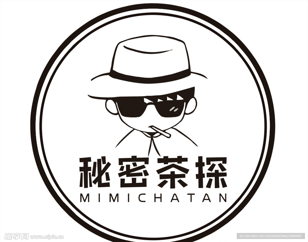 秘密茶探logo 墨镜