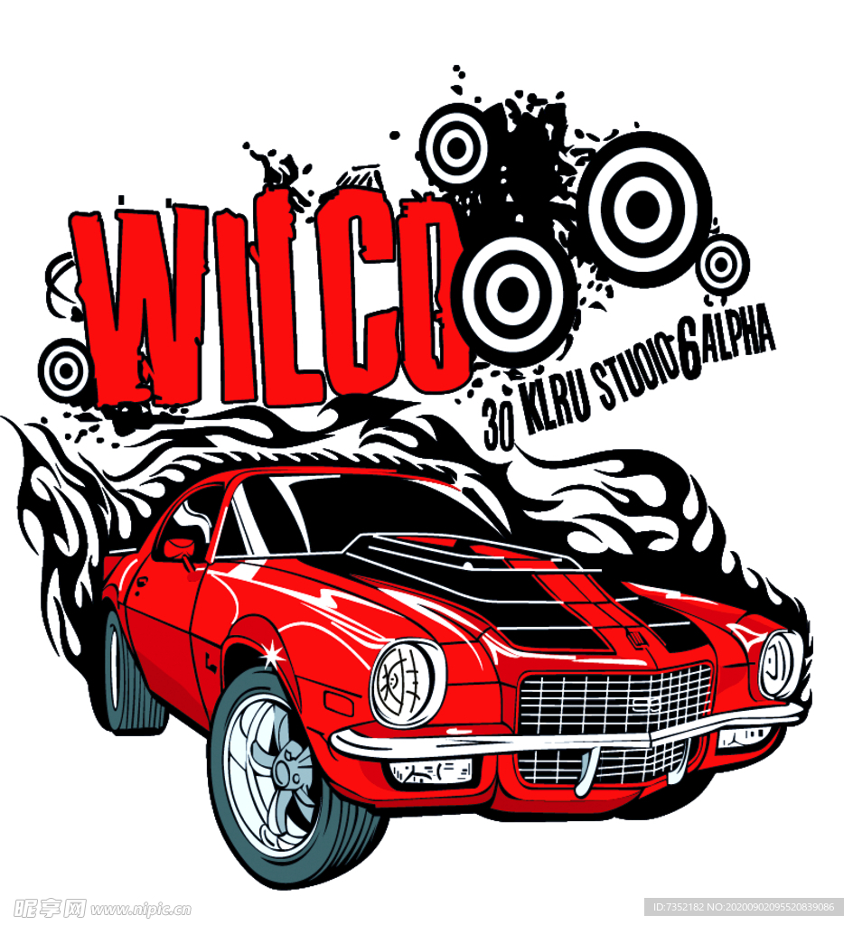 红色汽车 卡通  WILCC