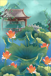 唯美荷花风景