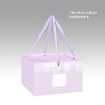 紫色唯美蛋糕盒提袋