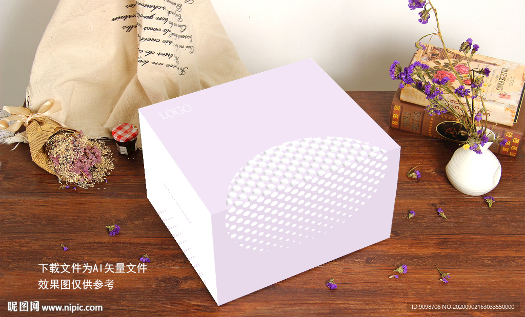 紫色简约蛋糕盒