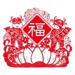 牛年红色喜庆剪纸