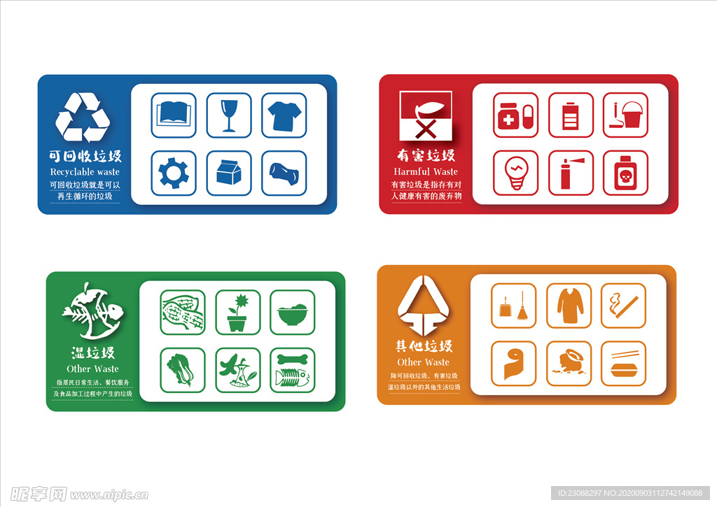 简约垃圾分类指南vi导视图