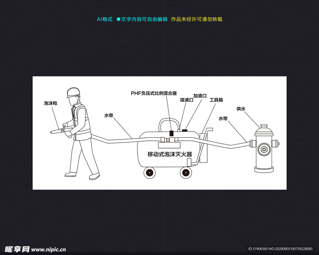 半固定式泡沫灭火器示意图