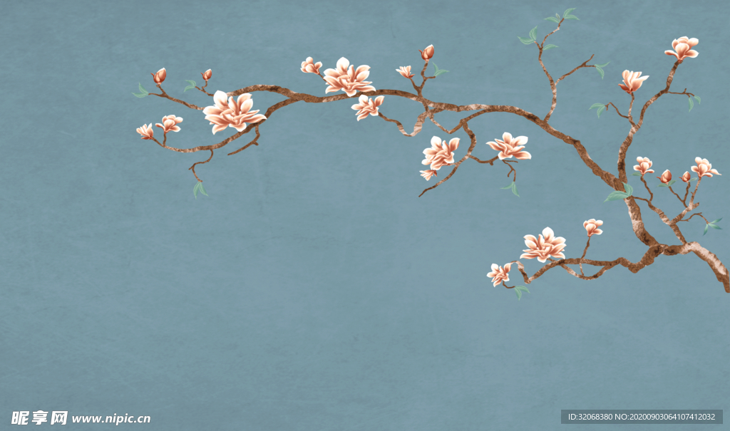 工笔花鸟背景墙装饰画